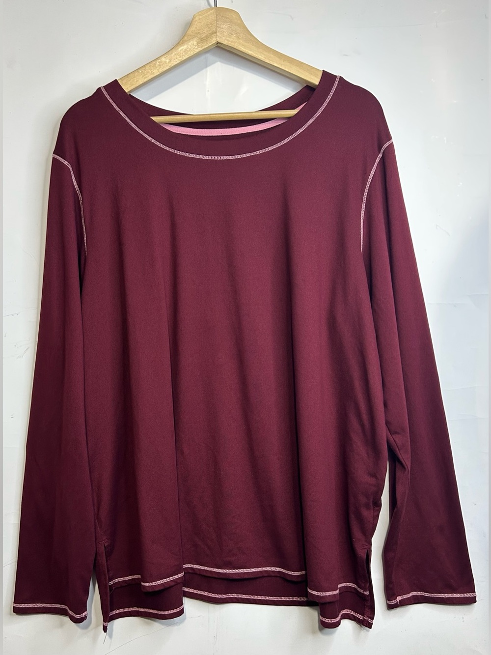 Cuddl Duds Maroon Long Sleeve T-Shirt Petite XL